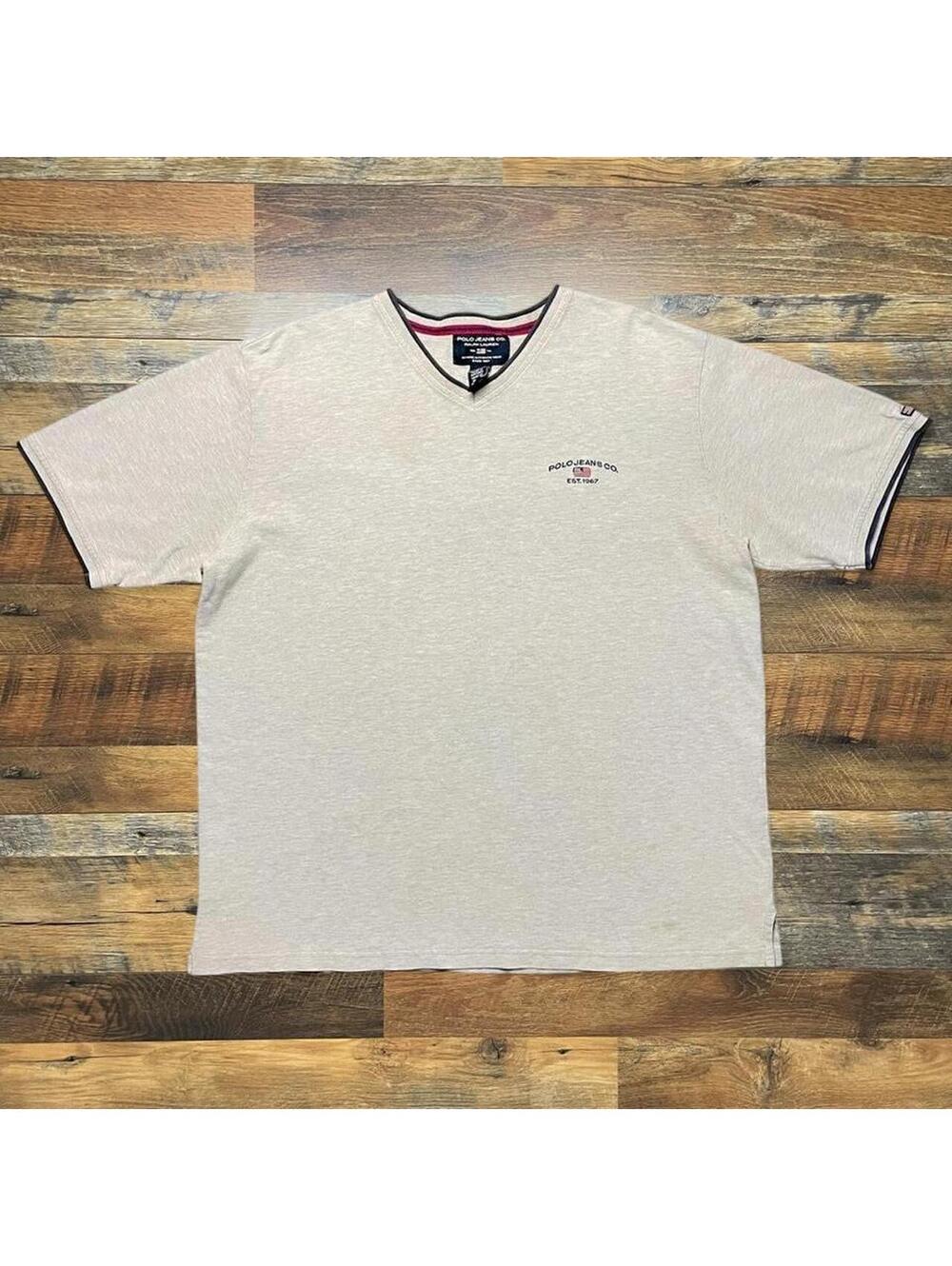 Vintage Polo Ralph Lauren V Neck Cotton T-Shirt Size XL